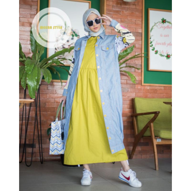 Pow Set by Meera Setelan Dress dan Outer