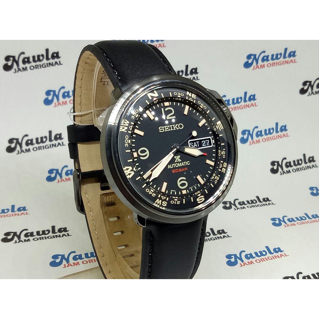 Seiko Prospex SRPD35K1 Compass Black Leather - Jam Tangan Pria SRPD35