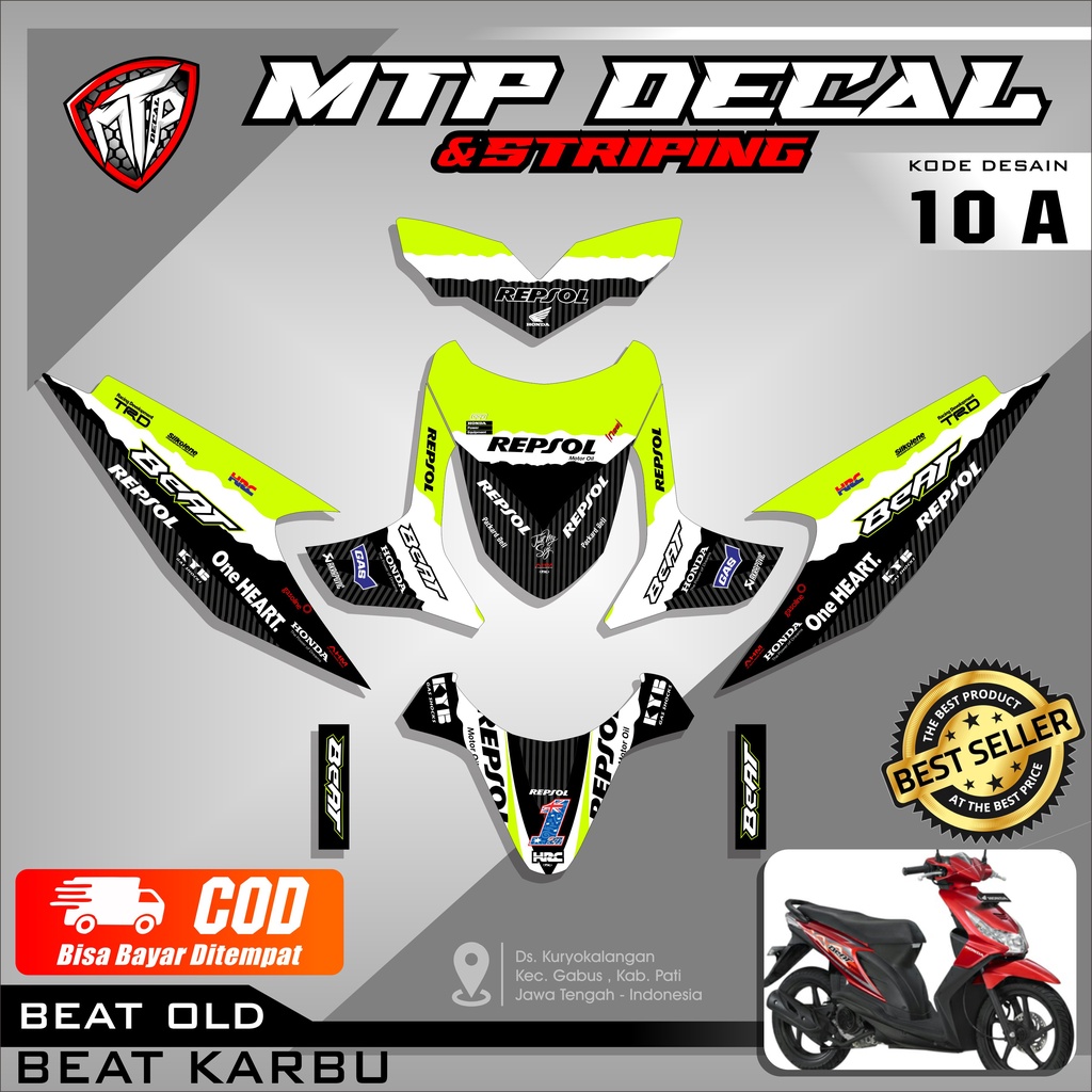 (TERLARIS) Decal Stiker Fullbody Beat Karbu 2008 2009 2010 2011 2012 Variasi Sticker Striping Beat M