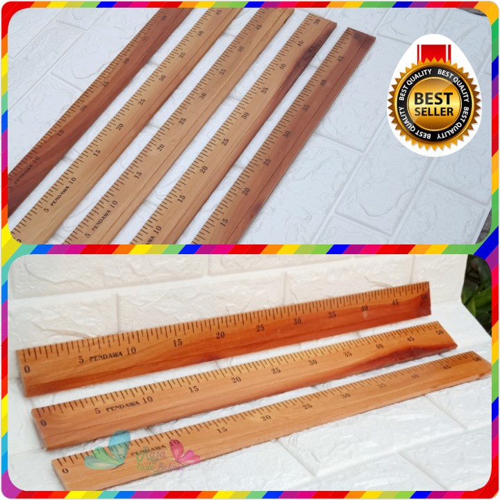 Penggaris Kayu 50 Cm Kualitas Bagus Jidar Panjang 0.5 M Penggaris Mistar Kayu - Bukan 100 Cm