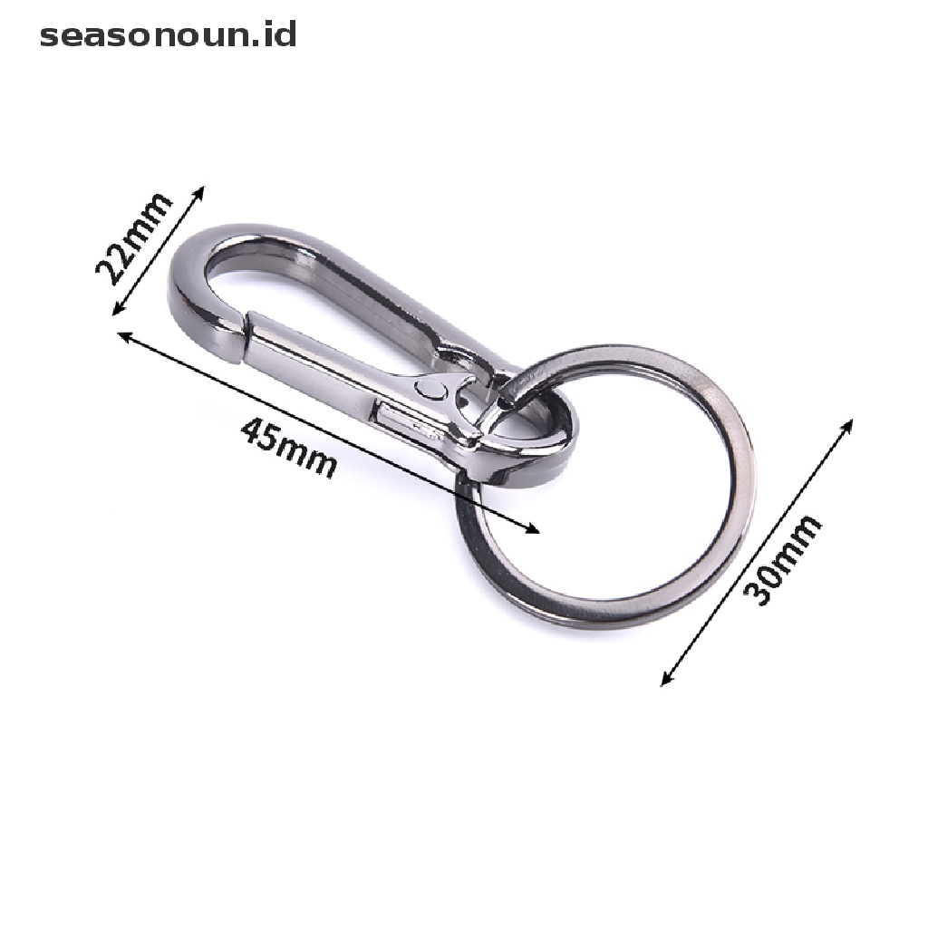 【seasonoun】 2pcs Stainless Steel Keychain Buckle Anti-lost Waist Belt Clip Keyring Buckles .