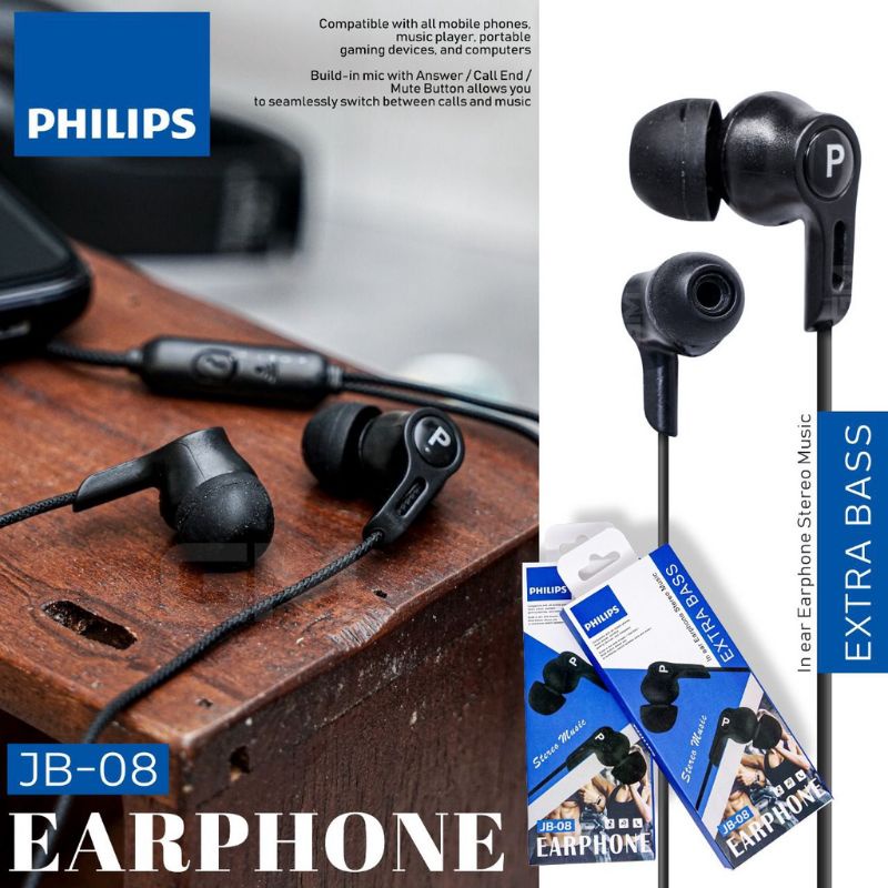 (ba) HA/Headset Merk Philips JB-08 Extra Bass Good Quality