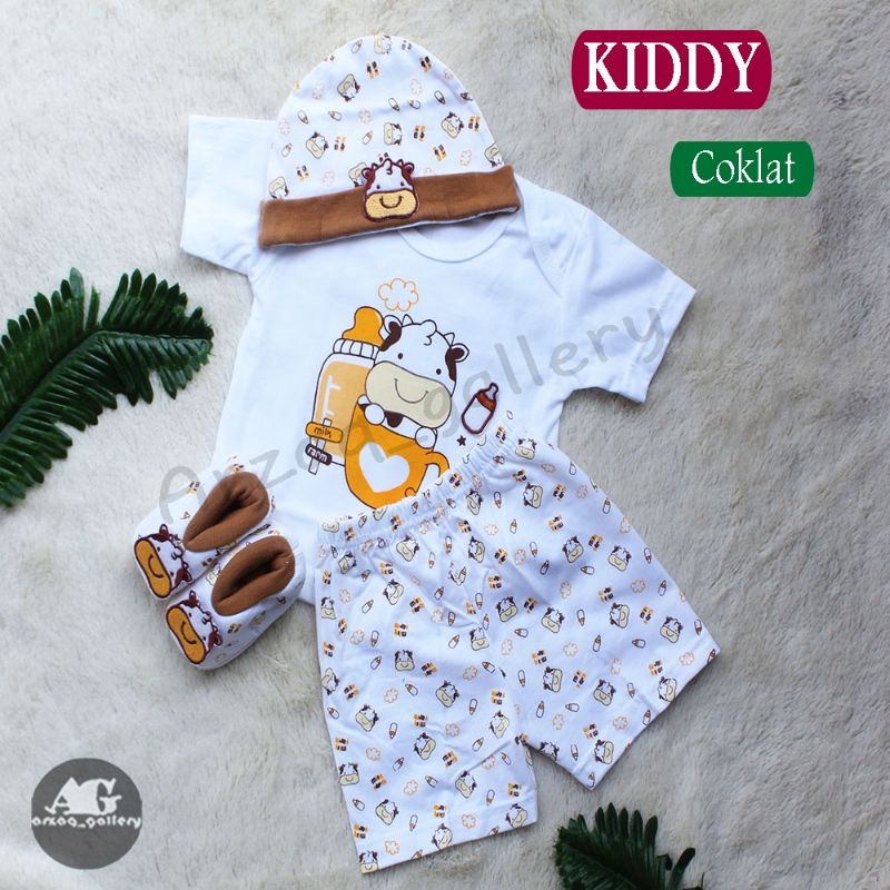 KIDDY-BABY SET KIDDY COKLAT/KADO BAYI LENGKAP/KADO PERLENGKAPAN BAYI/PAKAIAN BAYI SATU SET