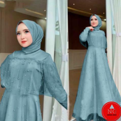COD Baju Gamis Brokat Tile Remaja Dewasa Wanita Muslim Terbaru /GAMIS MUTE