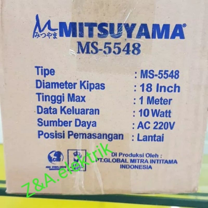 Kipas Angin Stand 18 inch 10 Watt MS-5548 MITSUYAMA