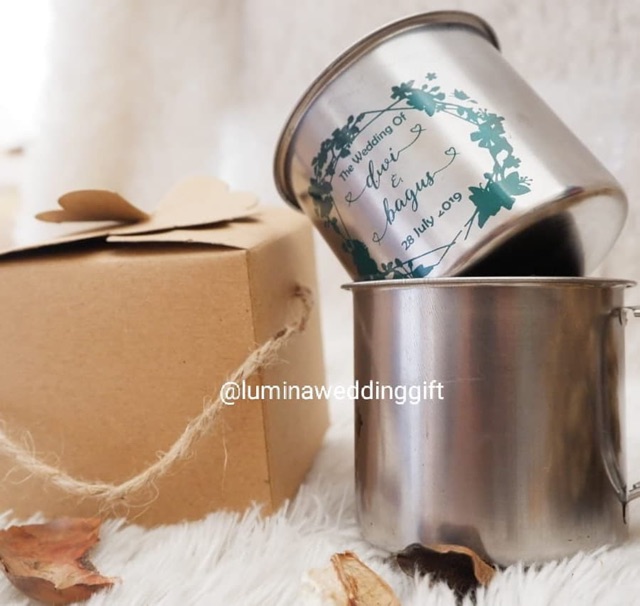 SOUVENIR GELAS STAINLESS KEMAS BOX RUSTIC