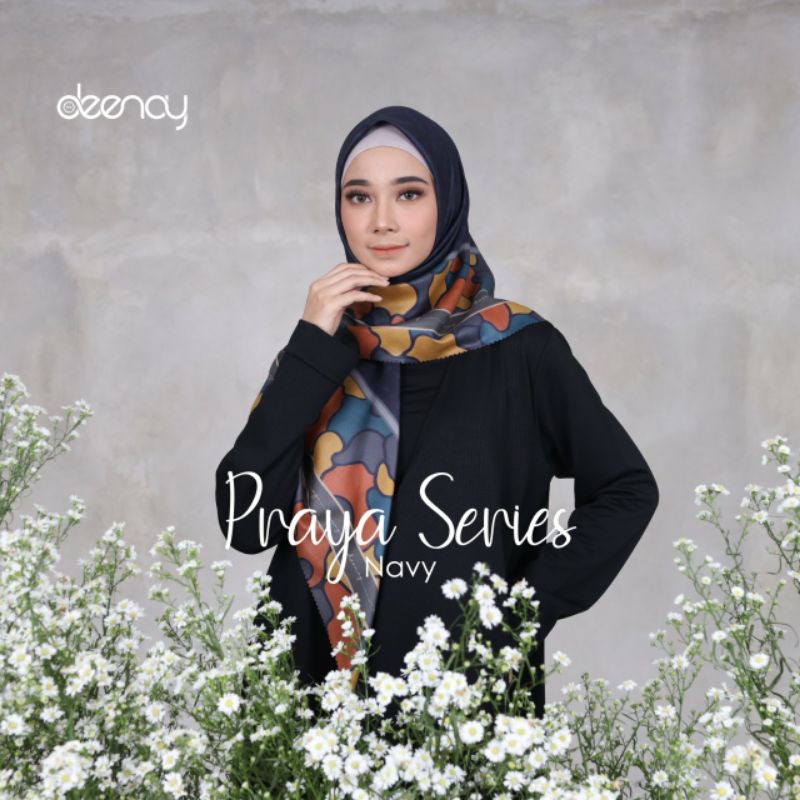 Deenay || Praya Navy Voal Printed Scarf