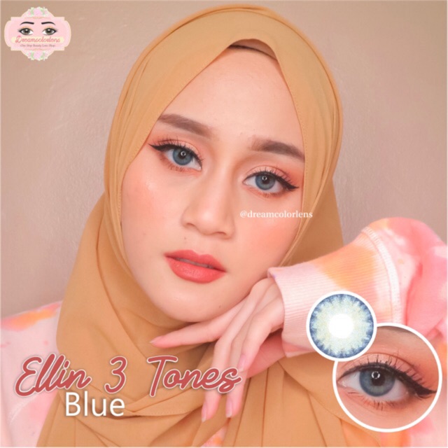 Softlens EOS Elin 3Tones Blue / Biru Normal Minus Beda Minus