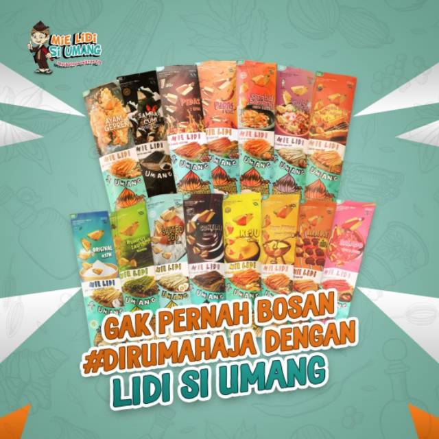 

FREE BUBBLE WRAPS ( PROMO BULAN INI ) MIE Lidi si umang 30 CM / SNACK / JAJAN / CEMILAN 130g