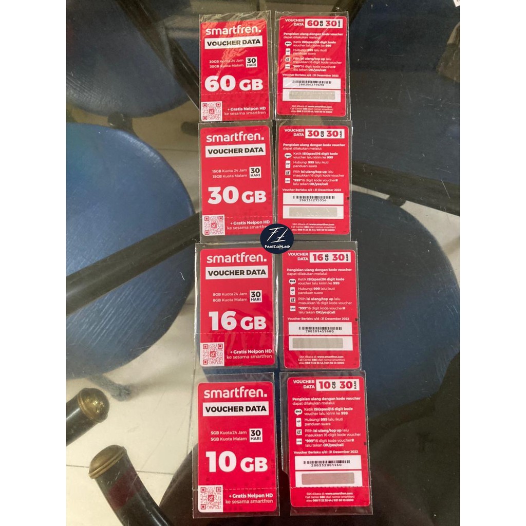 Voucher Fisik Internet Paket Data 4G Smartfren 60GB 60 GB | 30gb 30 gb | 16gb 16 gb | 10gb 10 gb ORI