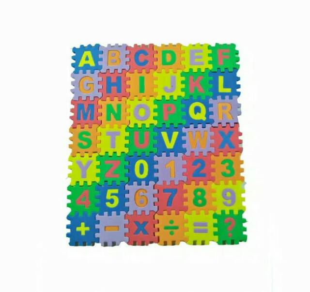 Mainan Edukasi Anak puzzle spon abjad dan angka (3 pcs)