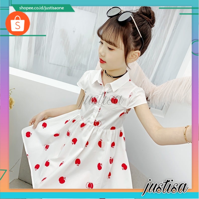 Promo !! Dress anak perempuan import/dress katun murah/ Dress apple sweet kiddos import uk 3-7th