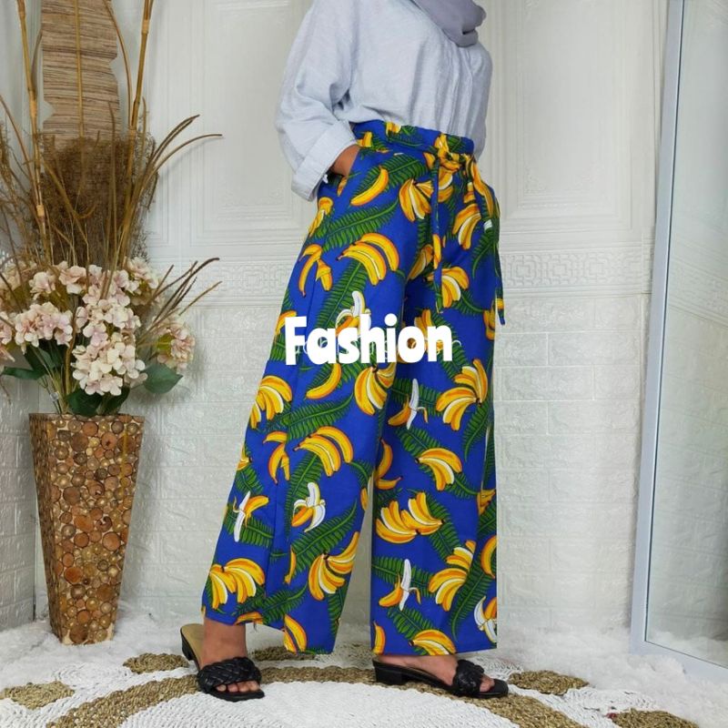 Celana Kulot Katun Motif Banana