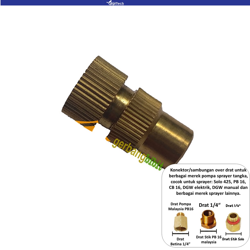 NOZEL NOZZLE SPRUYER SPRAYER ELEKTRIK KUNINGAN 1 LUBANG LURUS PB16 SOLO CBA DGW