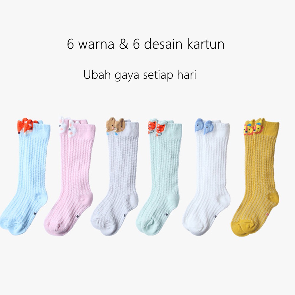 ☀ INDOLAND ☀ R305 Kaos Kaki Jaring Panjang Karakter Lucu Hewan Anak Bayi Motif Baby Socks Kids