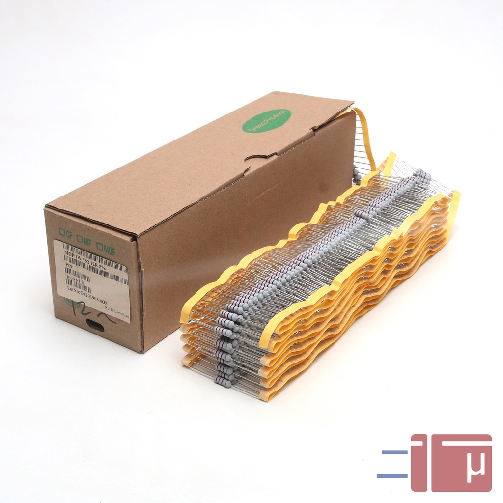 x10 Resistor 12R 12 Ohm 1W Metal Oxide 5% Taiwan Kaki Tembaga