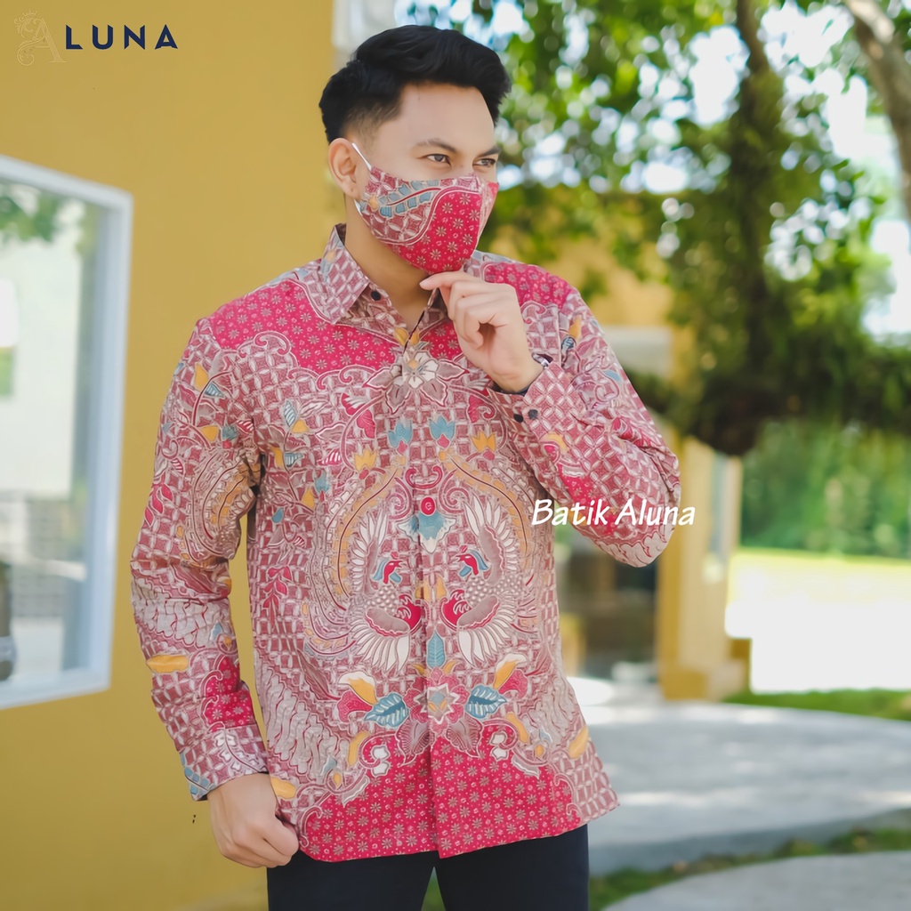 KEMEJA BATIK PRIA PREMIUM LENGAN PANJANG REGULAR KANTOR BATIK ALUNA PCW 077