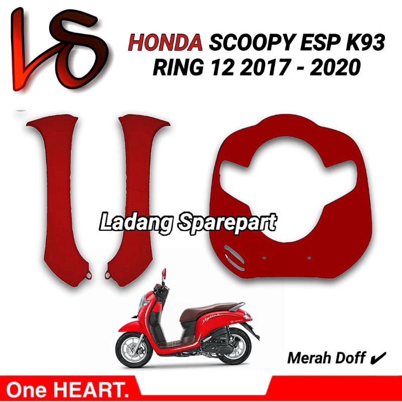 Panel Tameng & Sayap Kap Front depan Scoopy Esp 2017 2018 2019 2020 K93 Merah Doff Matte Red