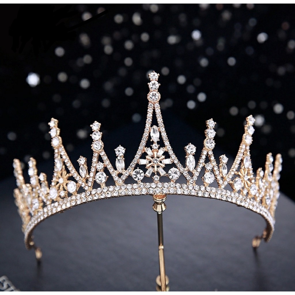 Eiffel Crown - Mahkota Baja Kristal Ratu Tiara Crown - Bridal Bridesmaid Crown