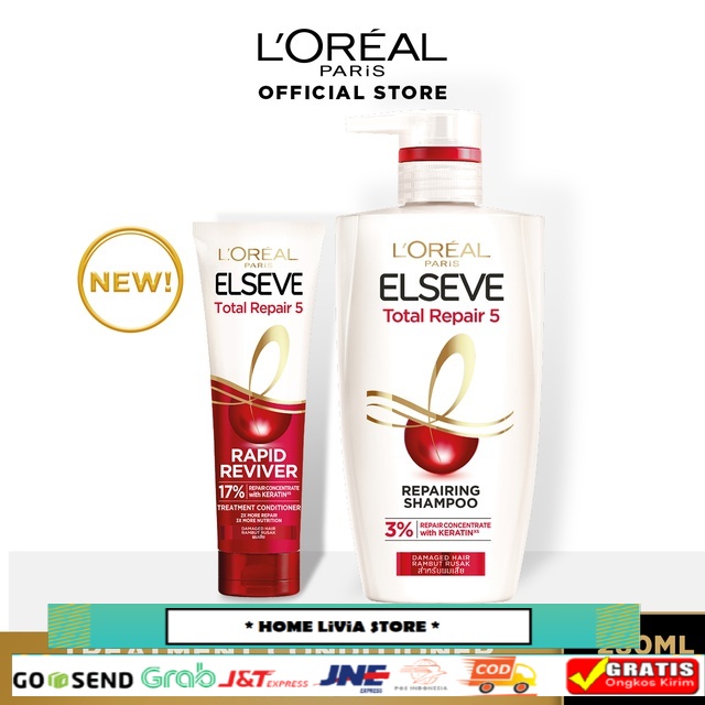 L'Oreal Paris Total Repair Advance Kit ( Rapid Reviver 280 mL + Total Repair Shampoo 450 mL)