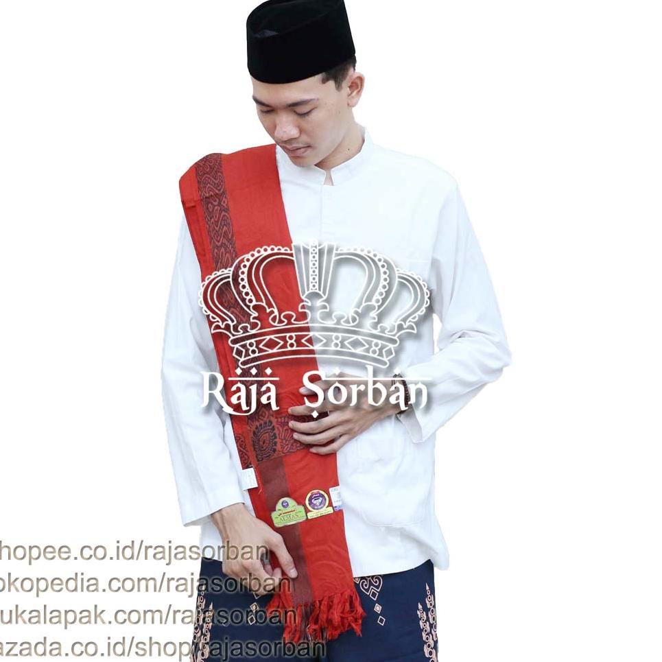 [KODE BARANG C4889] Sorban Kashmiri Made In India Merah Fantan- Sorban Kashmiri Panjang - Sorban Ima