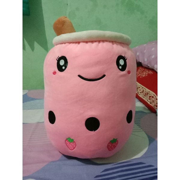 Boneka Boba Jumbo segede Galon XXL strawberry milk tea Lucu dan Halus