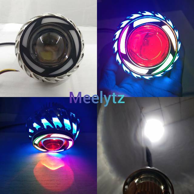 Lampu utama projie LED rainbow proji logo rainbow model spiral 3 mode running flash dan standbyo