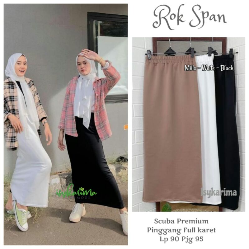 ROK SPAN by ISYKARIMA / SKIRT/BAWAHAN ROK WANITA/BAJU MUSLIM/ CELANA KAIN/ CELANA PANJANG/ KOREA PAN