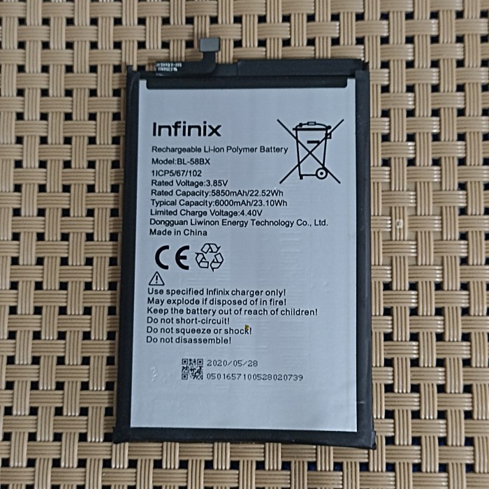 Batre Infinix hot 9 play Original copotan