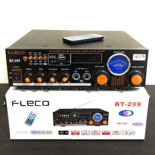 COD Power Amplifier Karaoke FLECO BT-299 Ampli Bluetooth Stereo Karaoke FLECO BT-299