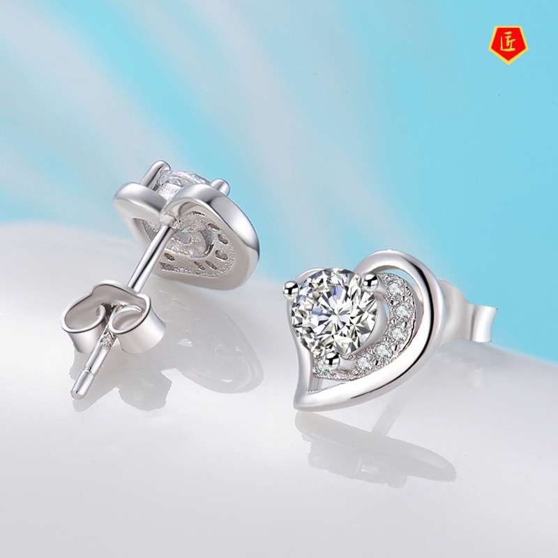 [Ready Stock]925 Silver Stud Earrings Simple Graceful