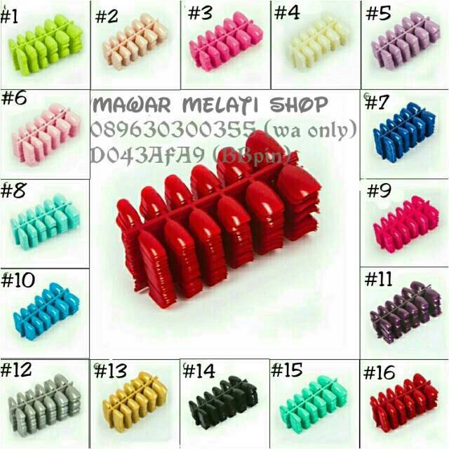 Kuku palsu polos 12pcs fake nail