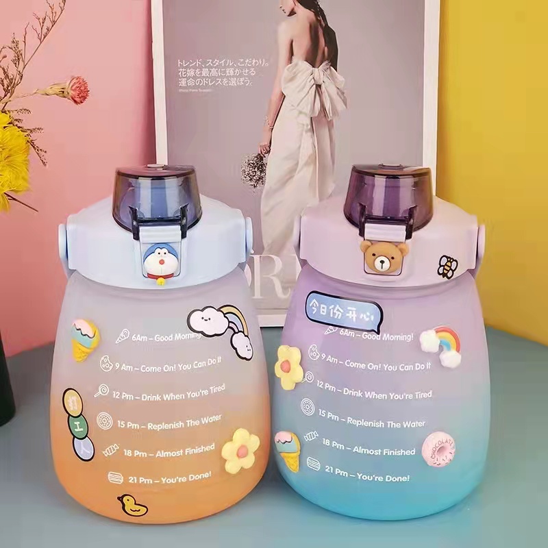 cod☜☞ready BOTOL MINUM MOTIVASI PENANDA WAKTU / QUITFIT BOTTLE - BOTOL MINUM 1300ML lagilaku