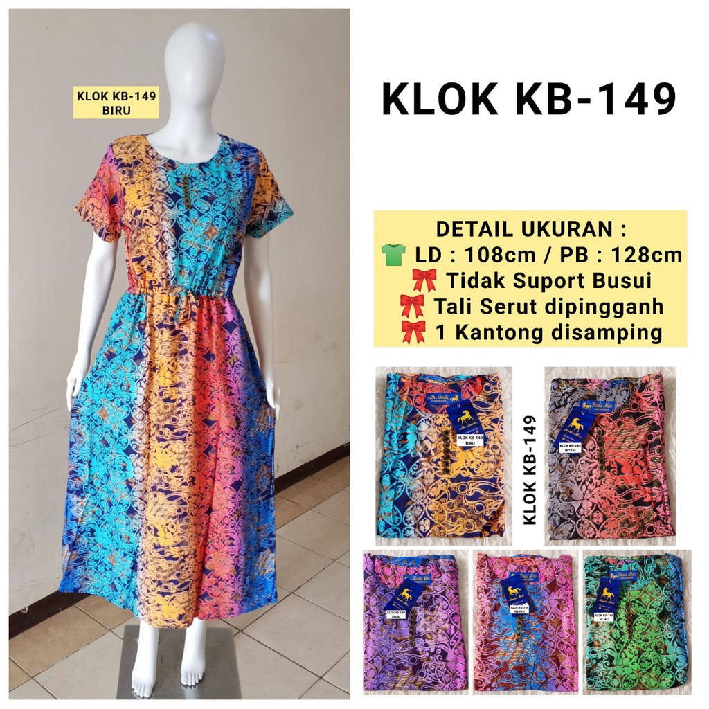 Dress KLOK Batik Kudamas Random Warna Non Busui