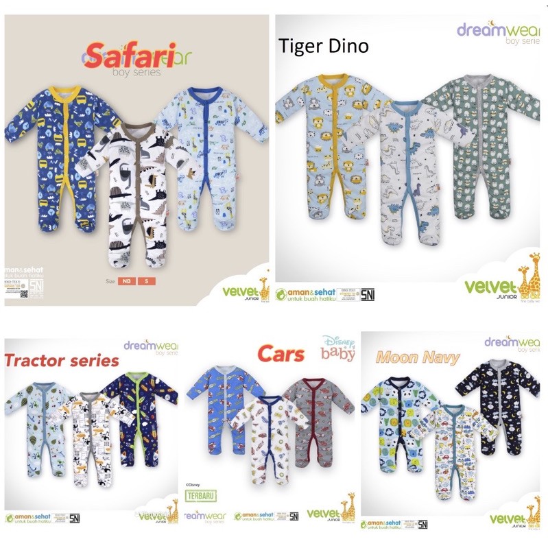 3pcs ARUCHI  / VELVET DREAM WEAR Sleepsuit (BOY) PREMIUM Quality CBKS