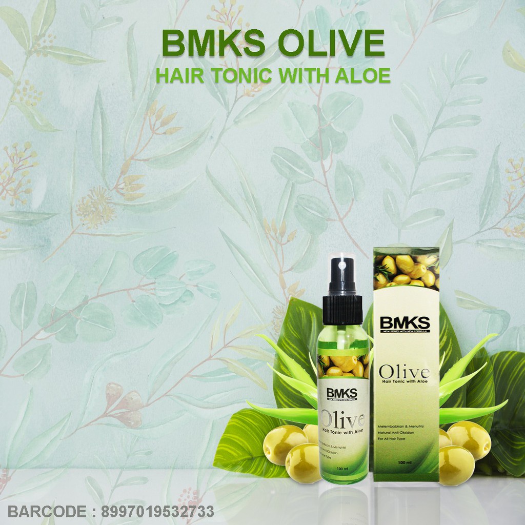 [ORI] Tonic Penyubur Perangsang Rambut Mencegah &amp; Mengurangi Rambut Rontok Rapuh &amp; Kusam | BMKS Olive Tonic 100ml BPOM Original