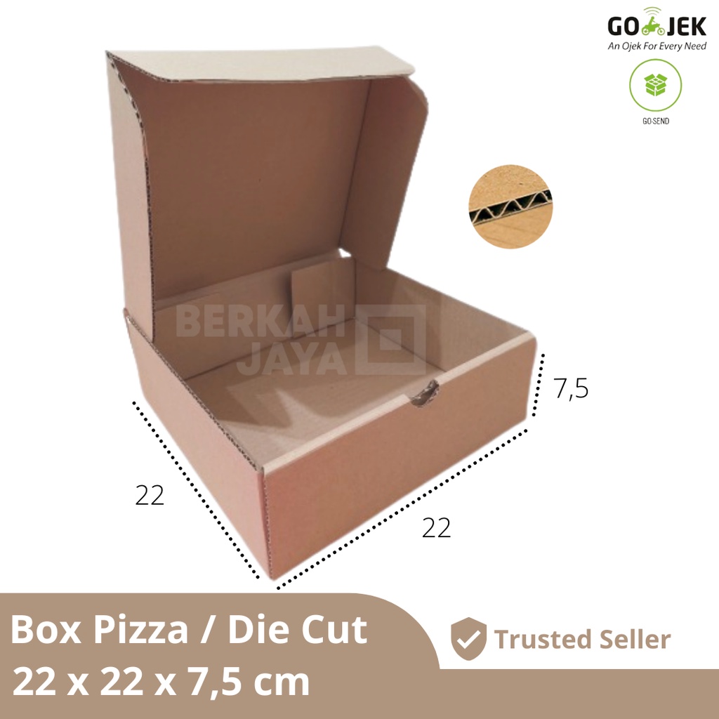 

Dus Diecut 22x22x7.5cm / Box Product / Box Pizza / Kardus Tumbler / Hampers Pouch / Box Dompet Make Up / Kardus Pouch / Box Donat Bombolini Isi 6 (Kardus Pizza 22 x 22 x 7.5 cm)