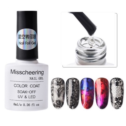 MISCHEERING NAIL GEL FOIL POLISH KUTEK GEL LEM FOIL NEMPEL MERATA NAIL ART MAIL FOIL GEL