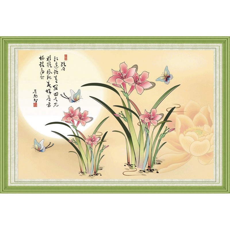 Paket DIY Craft Diamond Painting Y6019 Bunga Flower Anggrek Orchid