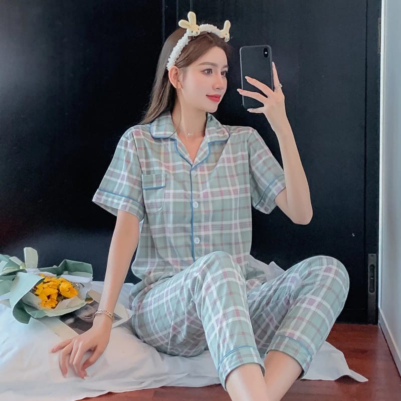 Baju Tidur wanita Piyama import Pakaian tidur celana panjang pajamas sleepwear piama wanita-5