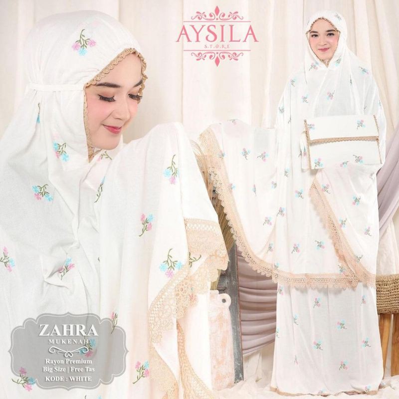 muken zhra 2in 1 bahan katun rayon/mukena dewasa