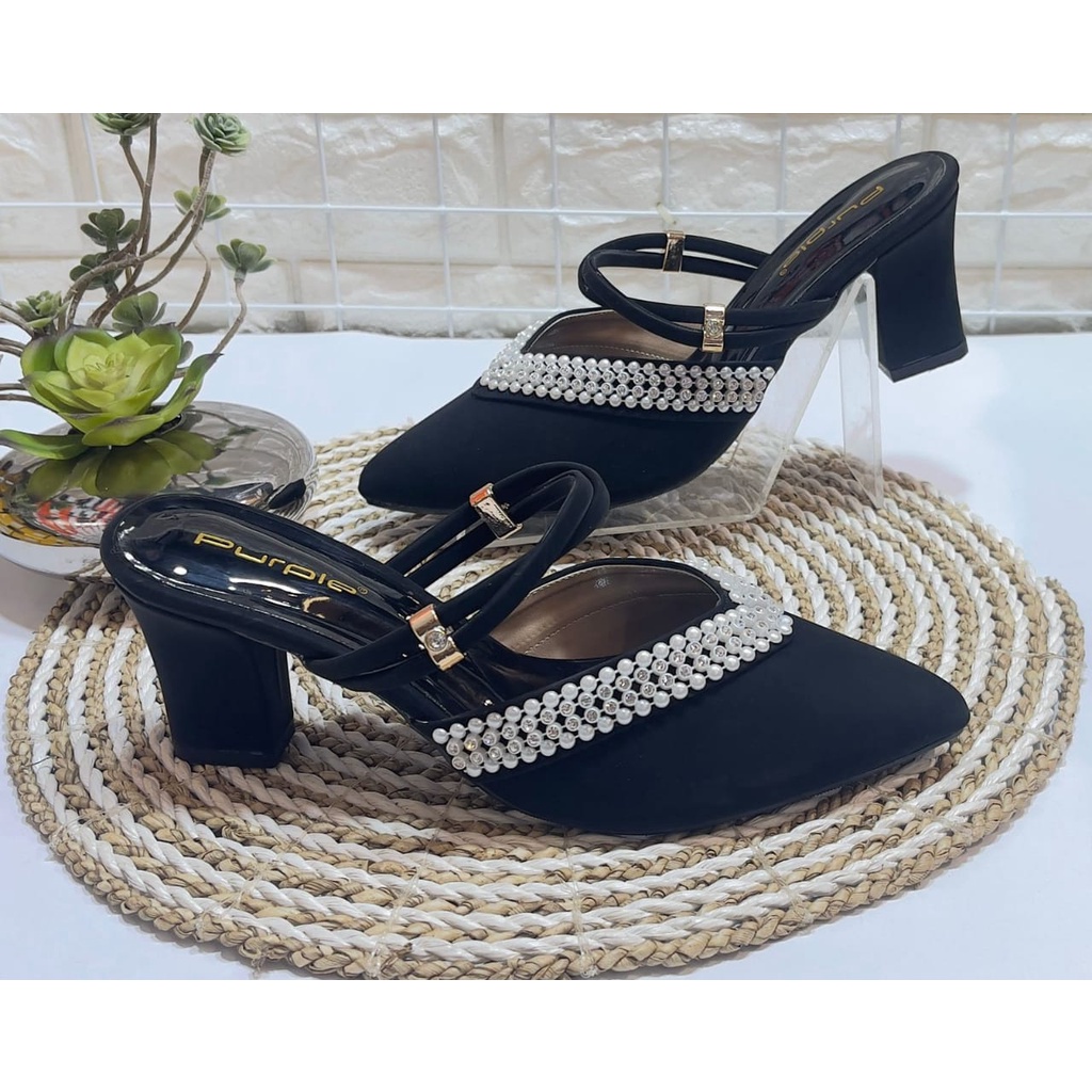 Sandal Purple Y002 - Sepatu Wanita Heels - Heels Shoes Purple