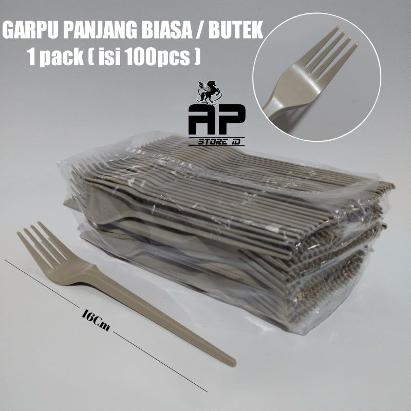 isi 100pcs Garpu panjang biasa / garpu makan butek