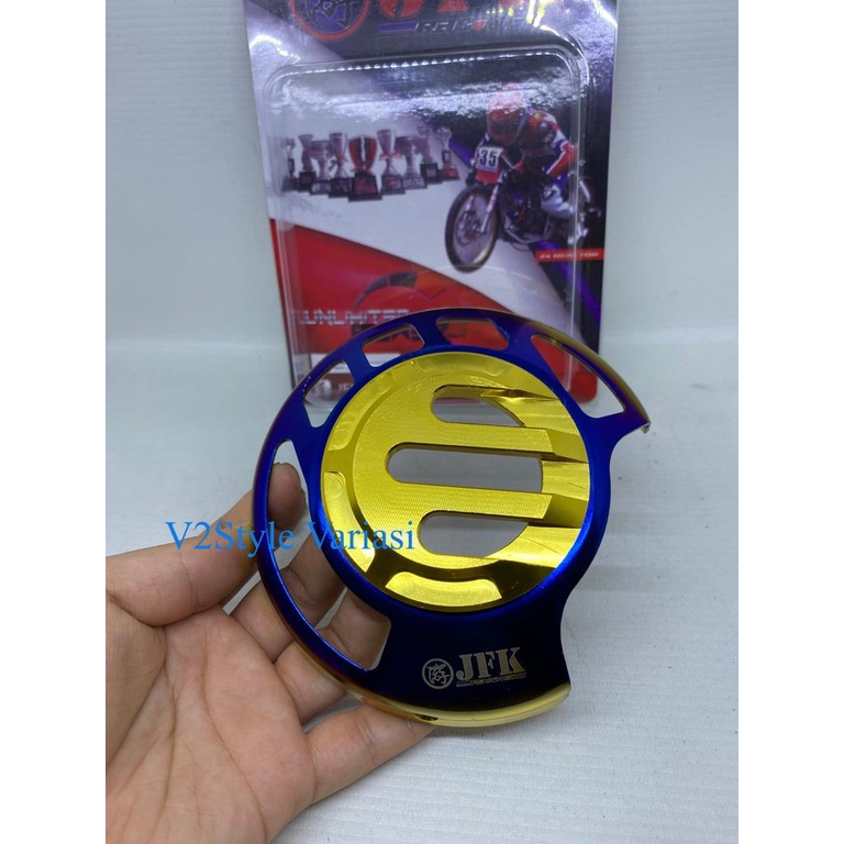 Cover Kipas Twotone CNC Honda Beat Scoopy Vario PNP FREE BAUT Boshing Gold Biru Merk JFK Original