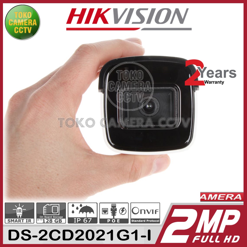 IP CAMERA 2MP HIKVISION DS-2CD2021G1-I IP KAMERA CCTV POE ONVIF