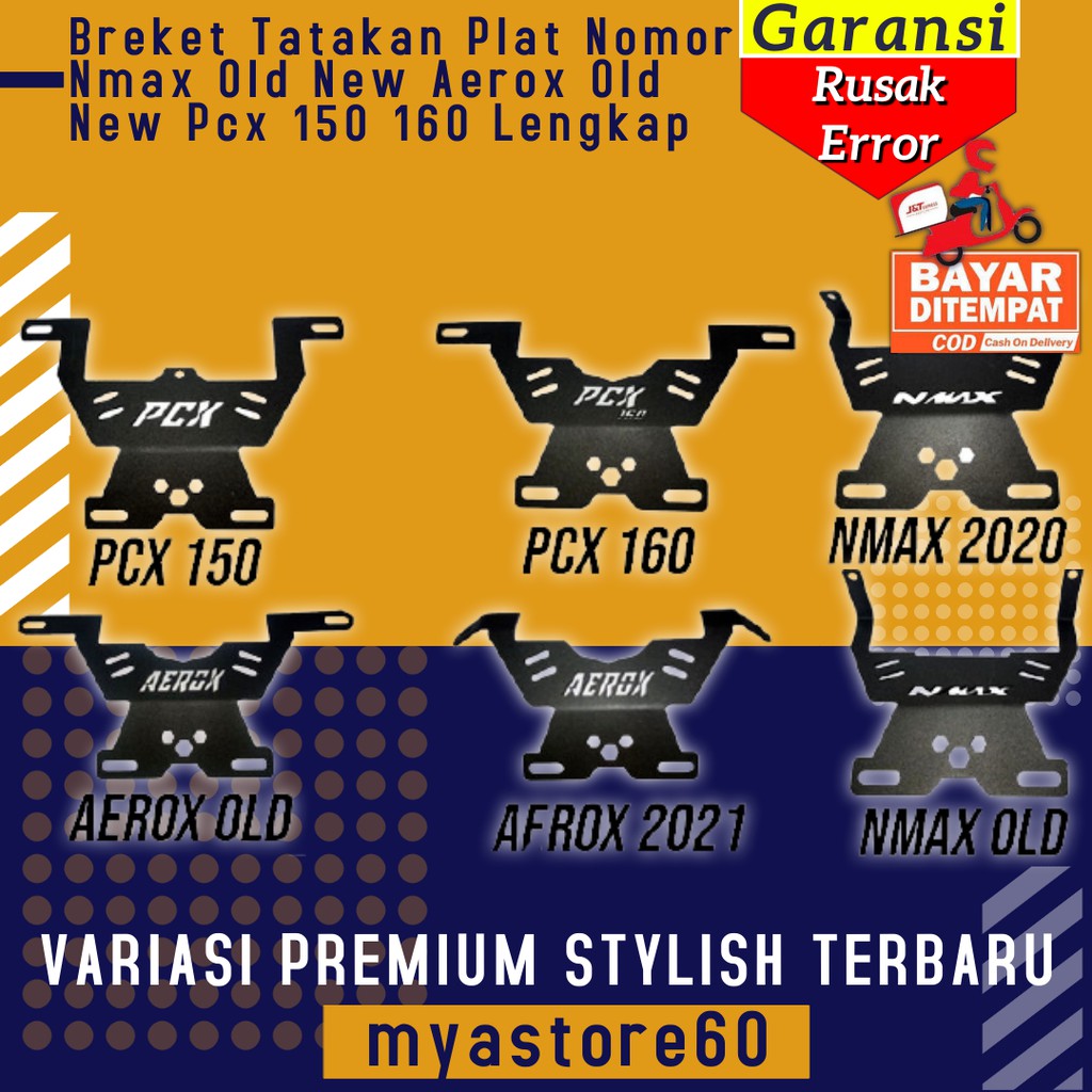 Breket Tatakan Bracket Plat Nomor Nmax Old New Aerox Old New Pcx 150 160 semua Motor Lengkap