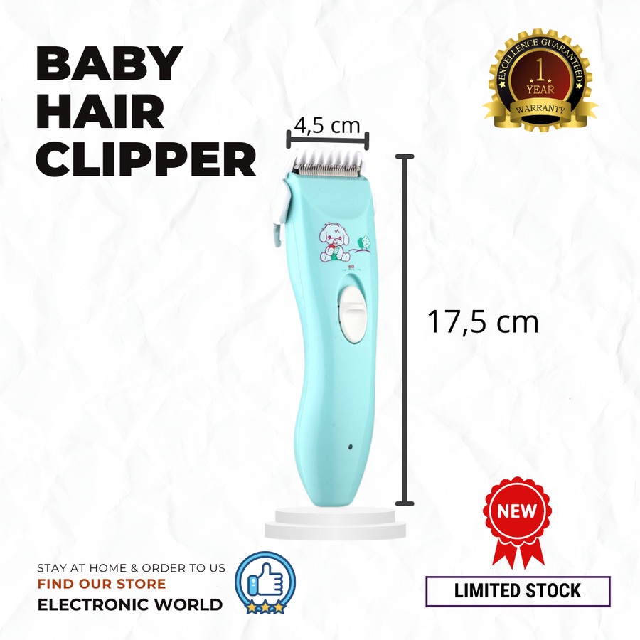 Baby Hair Clipper Alat Cukur Rambut Mesin Cukur Aman untuk bayi &amp; anak garansi