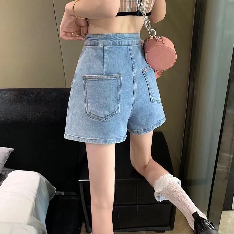 Celana Pendek Denim Wanita Lebar Kaki Celana Pinggang Tinggi Celana Rok Korean Style Celana Fashion New Style