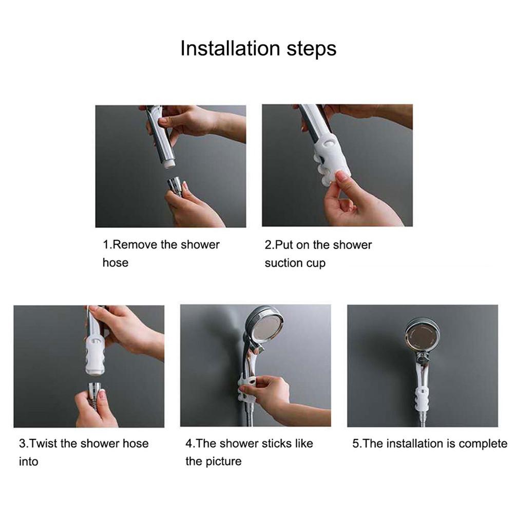 Bracket Holder Kepala Shower Model Tempel Dinding Dengan Suction Cup Untuk Kamar Mandi