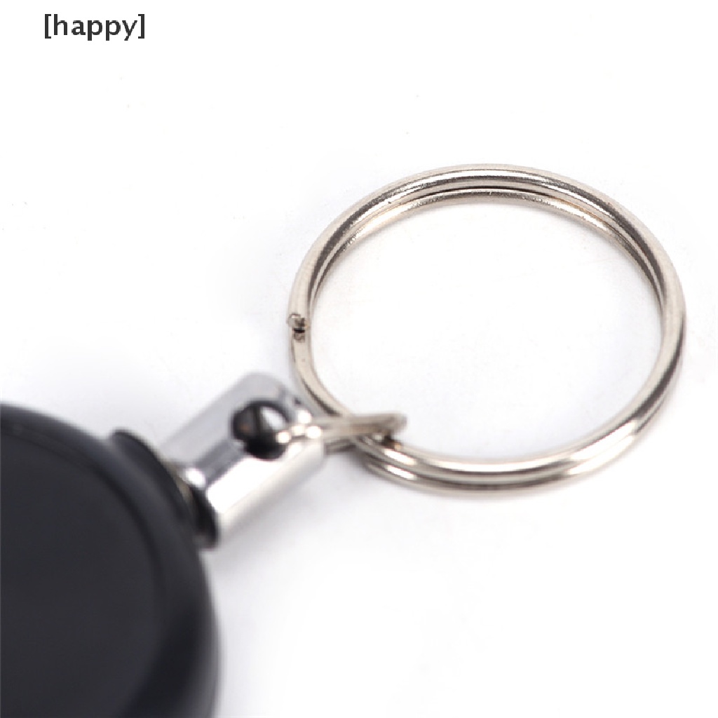 HA Retractable Key Chain Reel Steel Cord Recoil Belt Ring Badge Pass ID Card Holder ID